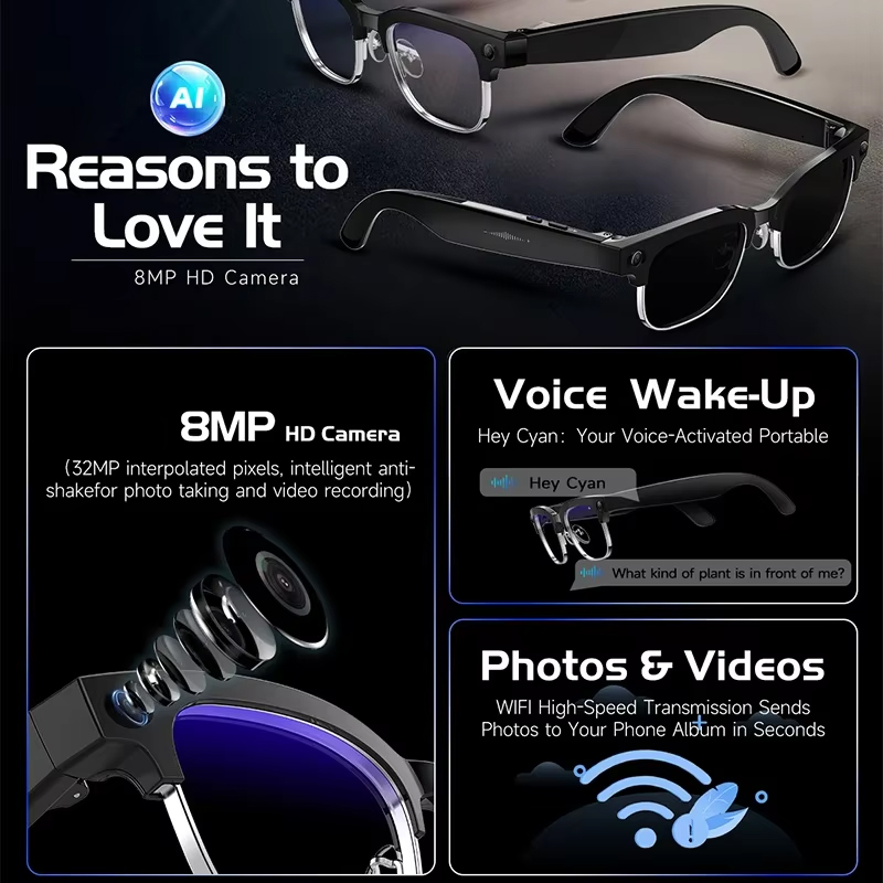 Smart Camera Glasses Photo and – обзор и цена Audio Music Videos