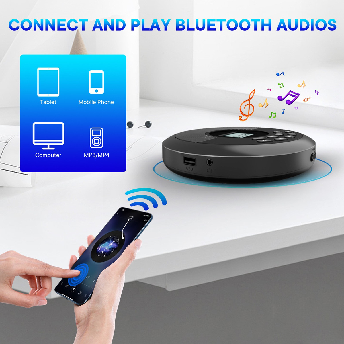 Portable CD Disc Machine MP3 U – обзор и цена Audio Music Mp3 Song