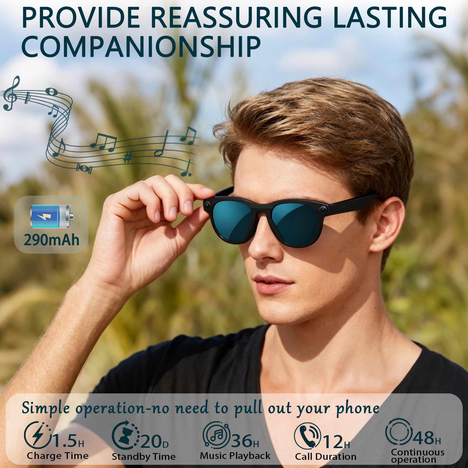 Black Smart Ai Glasses for Men – обзор и цена Audio Music Videos