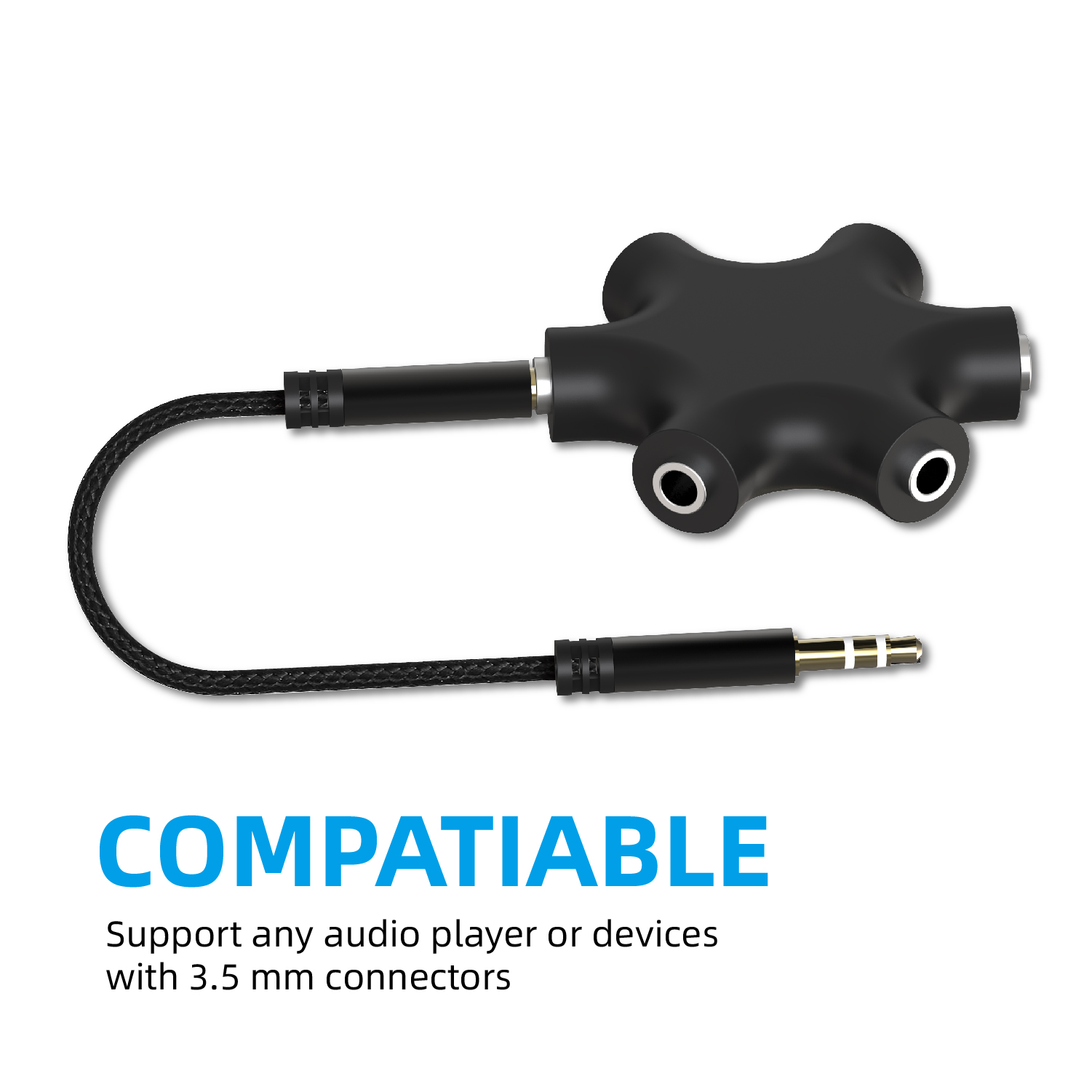 5-Way Multi Headphone Splitter – обзор и цена Audio And Music Splitter