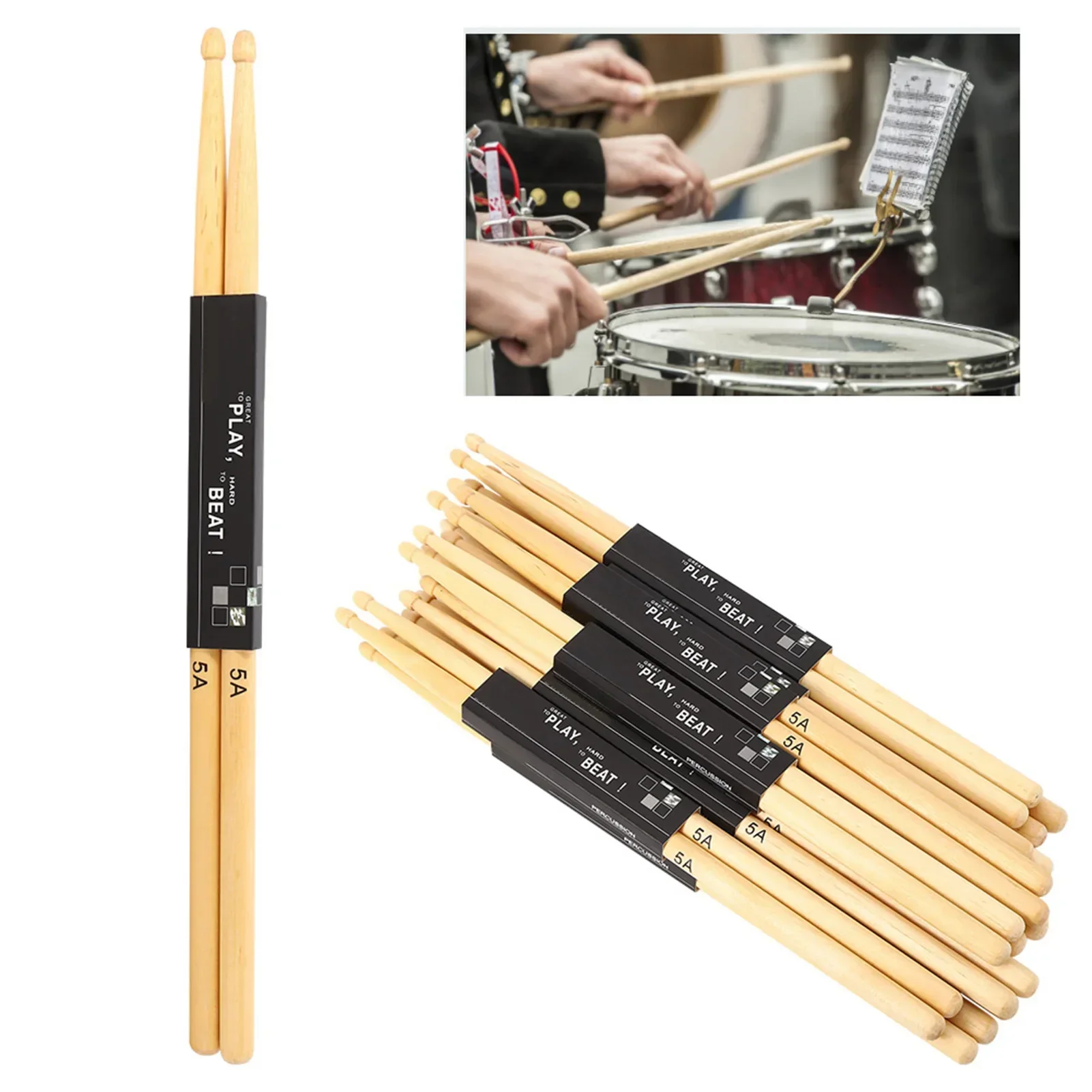 12Pairs Teardrop‑shaped Stick  – обзор и цена Drum Stick 5A
