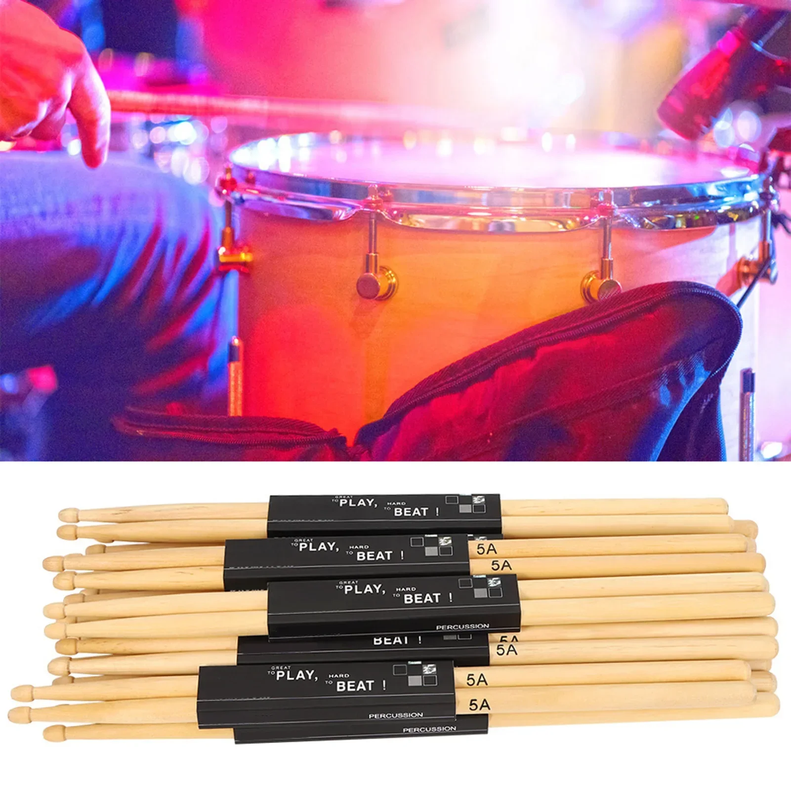 12Pairs Teardrop‑shaped Stick  – обзор и цена Drum Stick 5A