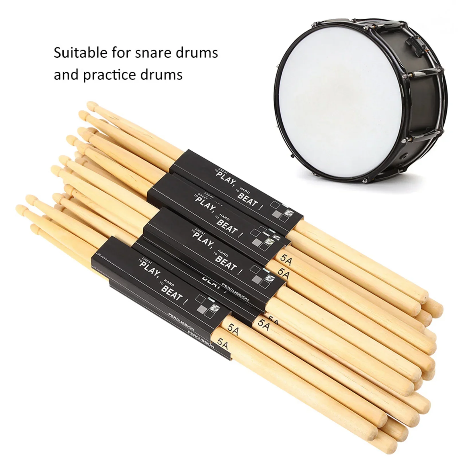 12Pairs Teardrop‑shaped Stick  – обзор и цена Drum Stick 5A